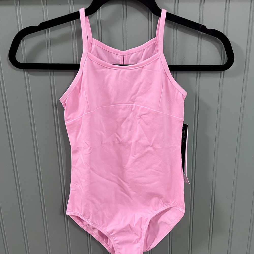 Danz N Motion Girls Flower Power  Child Empire Front Seam Pink Leotard